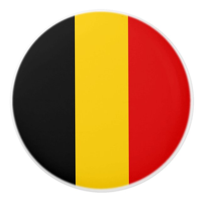 Bouton De Porte En Céramique Drapeau de Belgique (Devant)