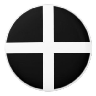 Bouton De Porte En Céramique Drapeau de Cornouailles (Cornwall) (Comté d'Anglet