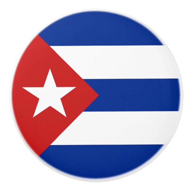 Bouton De Porte En Céramique Drapeau de Cuba (Devant)