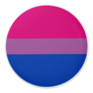 Bouton De Porte En Céramique Drapeau de fierté bisexuel