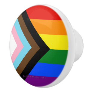 Bouton De Porte En Céramique Drapeau de fierté Progress Pride de SlipperyJoe si