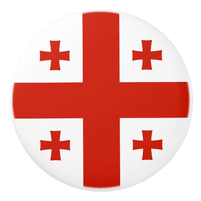 Bouton De Porte En Céramique Drapeau de Géorgie (Devant)