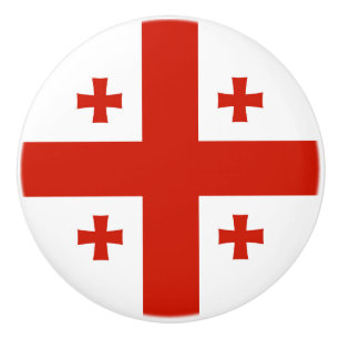 Bouton De Porte En Céramique Drapeau de Géorgie