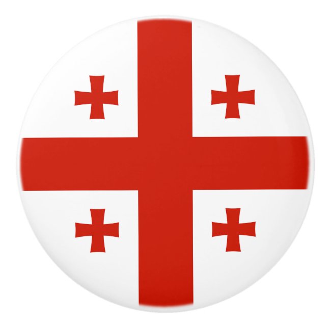 Bouton De Porte En Céramique Drapeau de Géorgie (Devant)