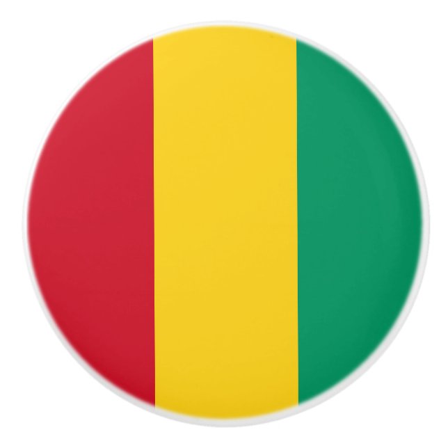 Bouton De Porte En Céramique Drapeau de Guinée (Devant)