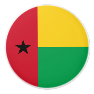 Bouton De Porte En Céramique Drapeau de Guinée-Bissau
