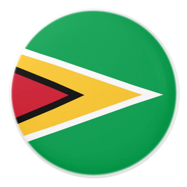 Bouton De Porte En Céramique Drapeau de Guyana (Devant)