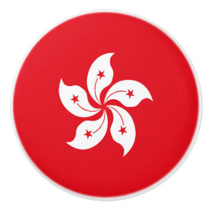 Bouton De Porte En Céramique Drapeau de Hong Kong