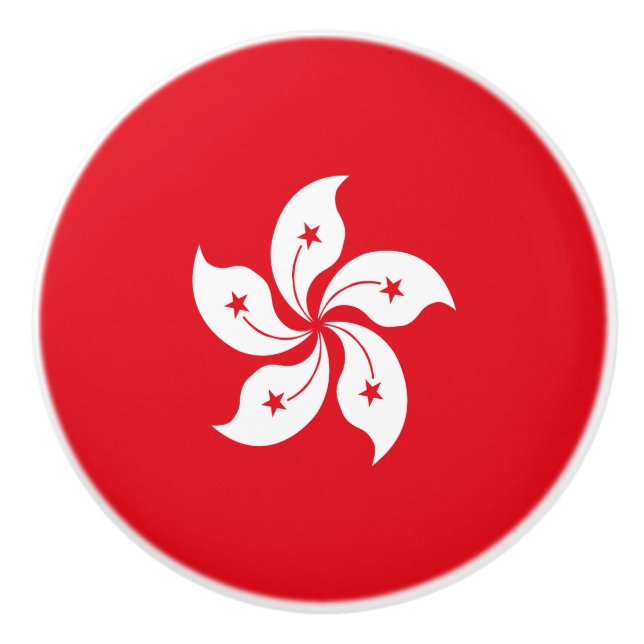 Bouton De Porte En Céramique Drapeau de Hong Kong (Devant)