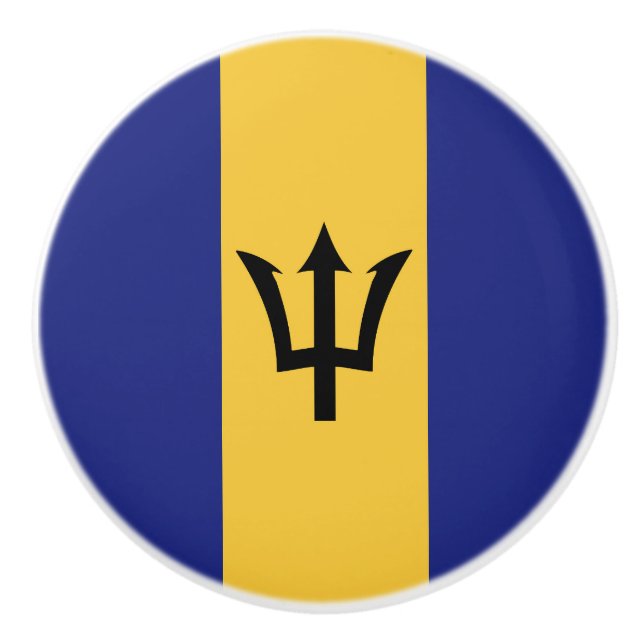 Bouton De Porte En Céramique Drapeau de la Barbade (Devant)