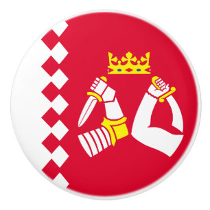 Bouton De Porte En Céramique Drapeau de la Carélie du Nord