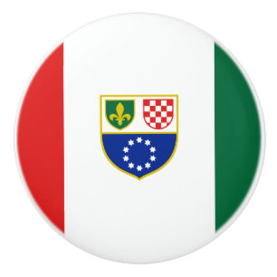 Bouton De Porte En Céramique Drapeau de la Fédération de Bosnie-Herzégovine
