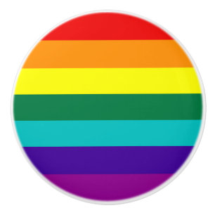 Bouton De Porte En Céramique Drapeau de la Fierté arc-en-ciel 7 bandes