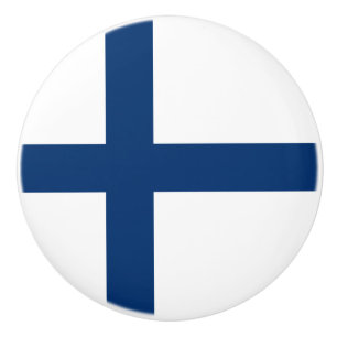 Bouton De Porte En Céramique Drapeau de la Finlande