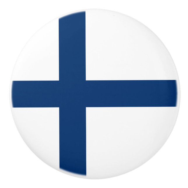 Bouton De Porte En Céramique Drapeau de la Finlande (Devant)