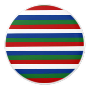 Bouton De Porte En Céramique drapeau de la gambie rayures pays symbole motif ro