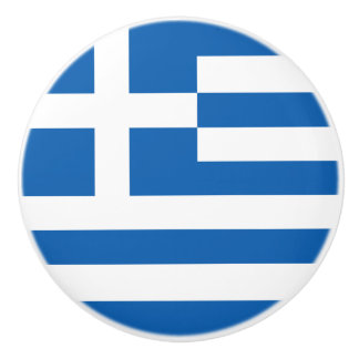 Bouton De Porte En Céramique Drapeau de la Grèce Ceramic Knob
