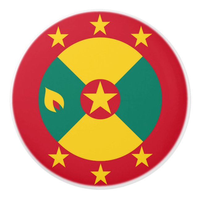 Bouton De Porte En Céramique Drapeau de la Grenade (Devant)