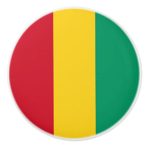 Bouton De Porte En Céramique Drapeau de la Guinée