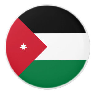 Bouton De Porte En Céramique Drapeau de la Jordanie