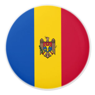 Bouton De Porte En Céramique Drapeau de la Moldavie
