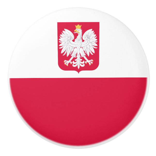 Bouton De Porte En Céramique Drapeau de la Pologne (Devant)