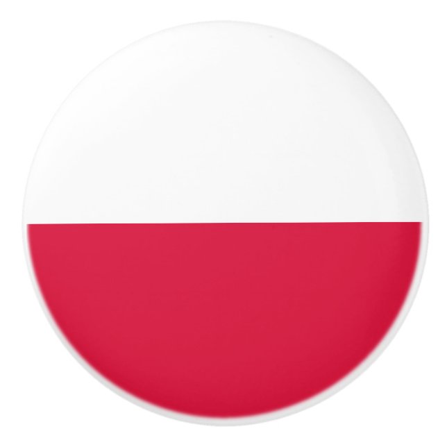 Bouton De Porte En Céramique Drapeau de la Pologne (Devant)