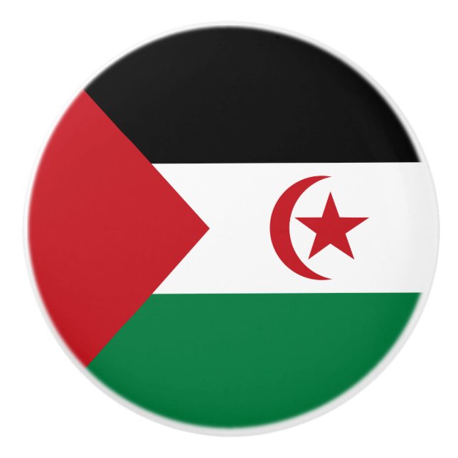 Bouton De Porte En Céramique Drapeau de la République démocratique arabe sahrao (Devant)