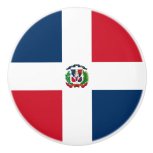 Bouton De Porte En Céramique Drapeau de la République Dominicaine