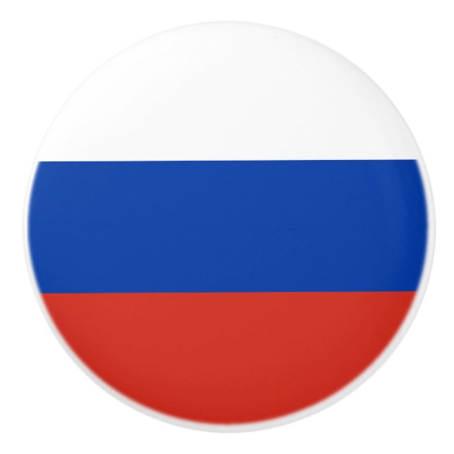 Bouton De Porte En Céramique Drapeau de la Russie (Devant)