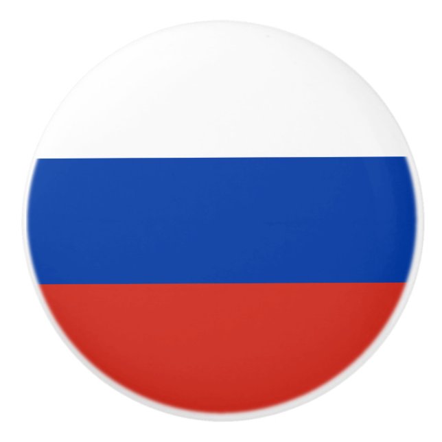 Bouton De Porte En Céramique Drapeau de la Russie (Devant)