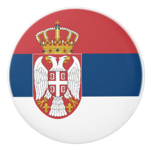 Bouton De Porte En Céramique Drapeau de la Serbie