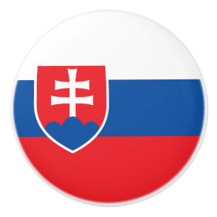 Bouton De Porte En Céramique Drapeau de la Slovaquie