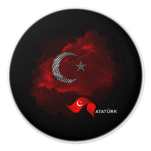 Bouton De Porte En Céramique Drapeau de la Turquie