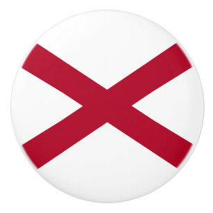 Bouton De Porte En Céramique Drapeau de l'Alabama