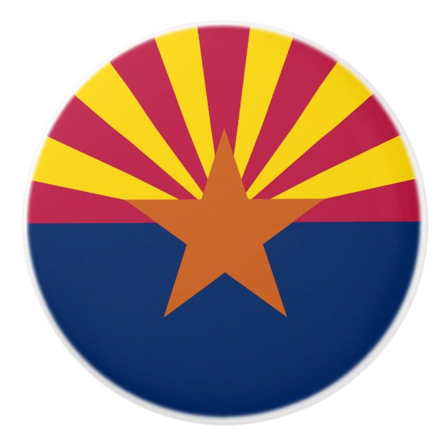 Bouton De Porte En Céramique Drapeau de l'Arizona (Devant)