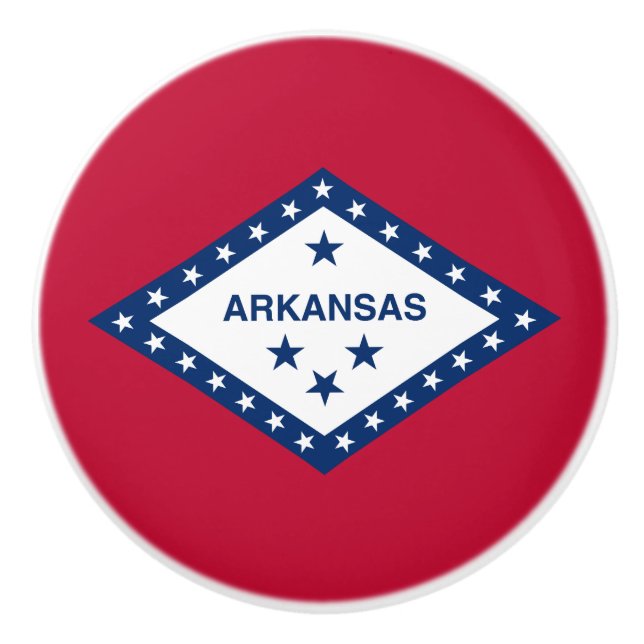 Bouton De Porte En Céramique Drapeau de l'Arkansas (Devant)