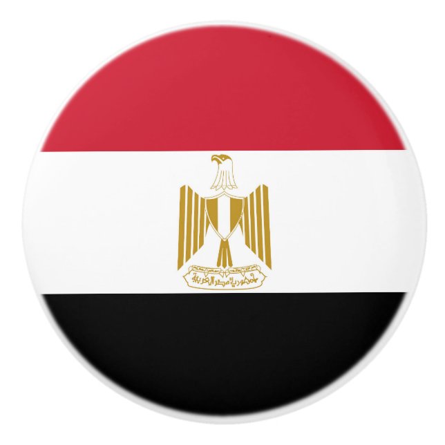 Bouton De Porte En Céramique Drapeau de l'Égypte (Devant)