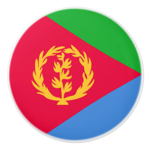 Bouton De Porte En Céramique Drapeau de l'Érythrée