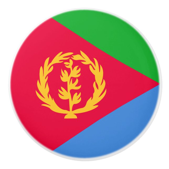 Bouton De Porte En Céramique Drapeau de l'Érythrée (Devant)
