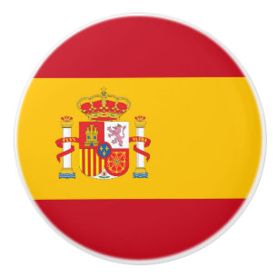 Bouton De Porte En Céramique Drapeau de l'Espagne