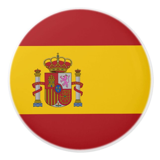 Bouton De Porte En Céramique Drapeau de l'Espagne (Devant)