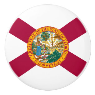 Bouton De Porte En Céramique Drapeau de l'État de Floride
