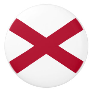 Bouton De Porte En Céramique Drapeau de l'état de l'Alabama