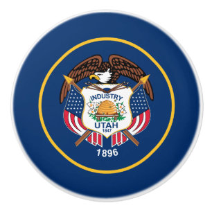Bouton De Porte En Céramique Drapeau de l'État de l'Utah