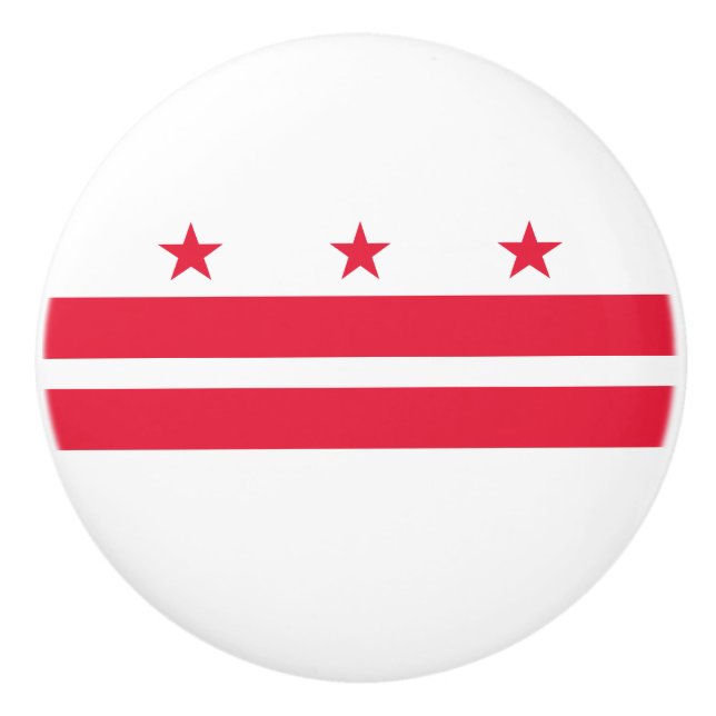 Bouton De Porte En Céramique Drapeau de l'État de Washington DC (Devant)