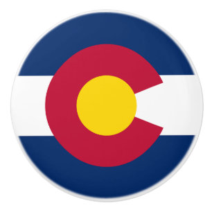 Bouton De Porte En Céramique Drapeau de l'État du Colorado