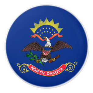Bouton De Porte En Céramique Drapeau de l'État du Dakota du Nord (Dakota du Nor