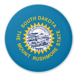 Bouton De Porte En Céramique Drapeau de l'État du Dakota du Sud