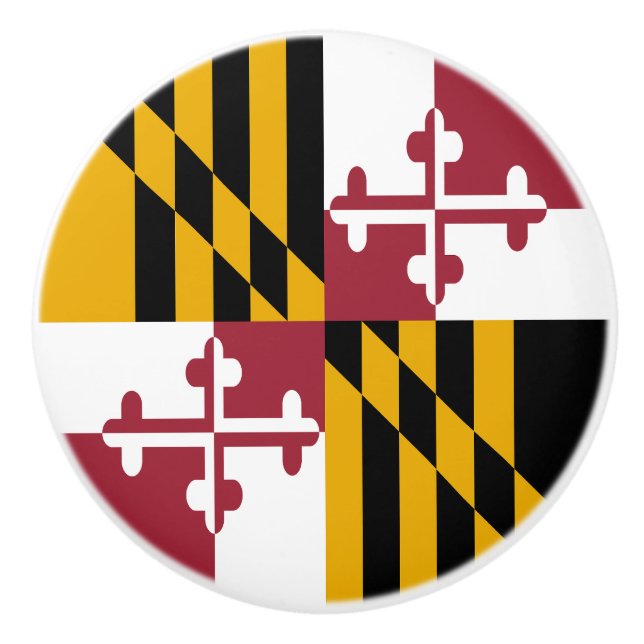 Bouton De Porte En Céramique Drapeau de l'État du Maryland (Devant)